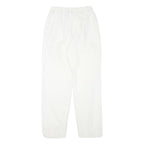 NR1 Womens Cotton Blend White Relaxed Trousers W24 L28 Casual Zip Closure