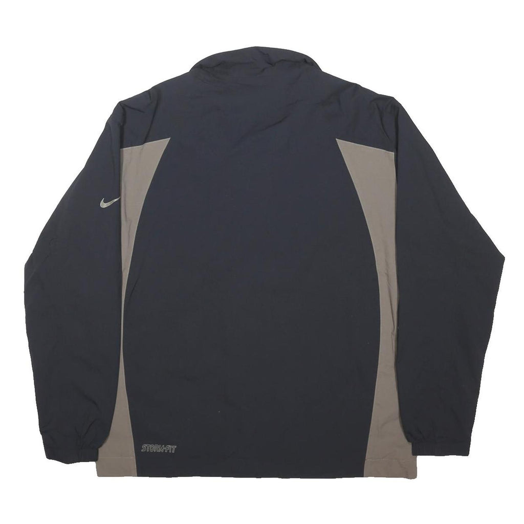 NIKE Mens Black & Grey Golf Jacket L Nylon Zip Storm-Fit Windbreaker Casual