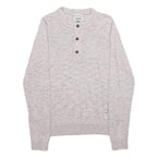 HILFIGER DENIM Mens Cream Pullover Plain Round Neck Basic Knit S Cotton Jumper