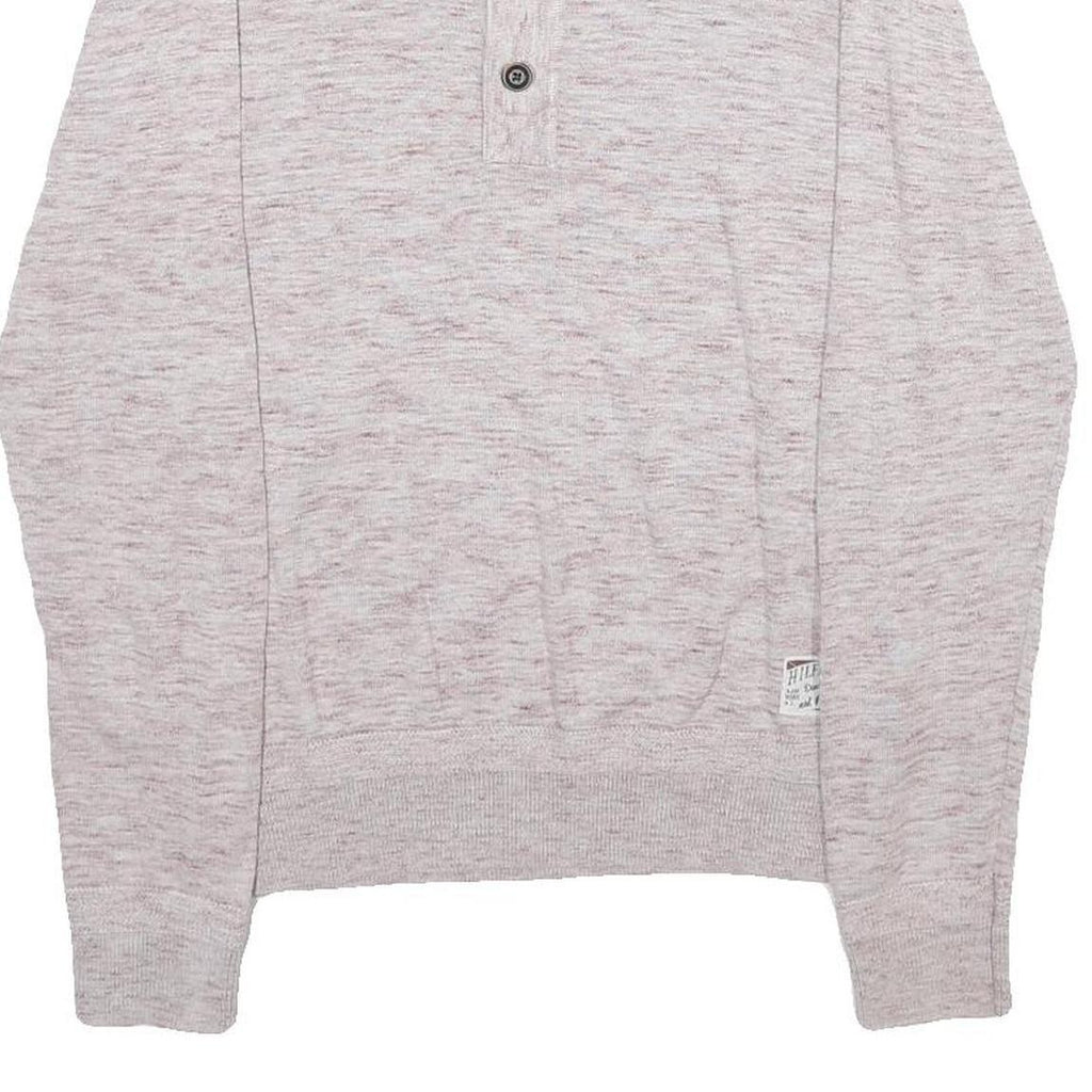 HILFIGER DENIM Mens Cream Pullover Plain Round Neck Basic Knit S Cotton Jumper