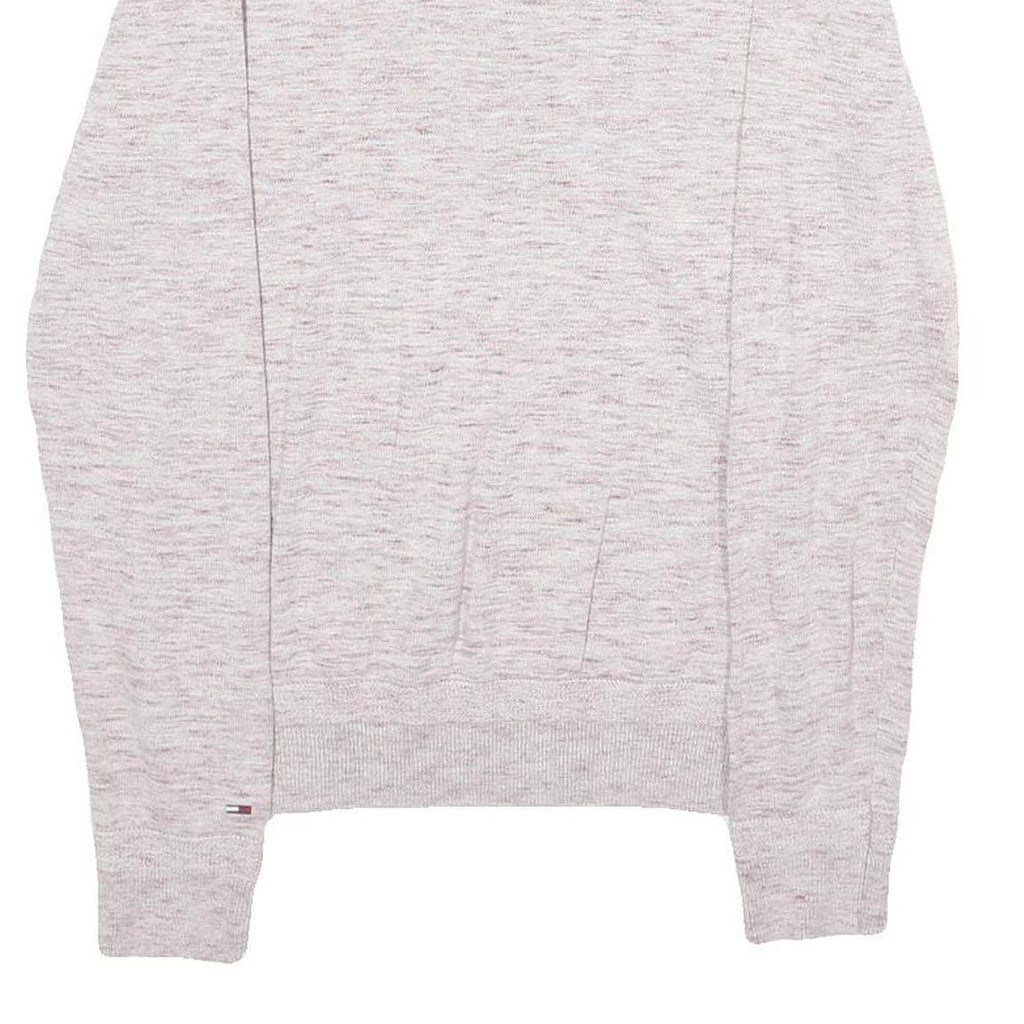 HILFIGER DENIM Mens Cream Pullover Plain Round Neck Basic Knit S Cotton Jumper