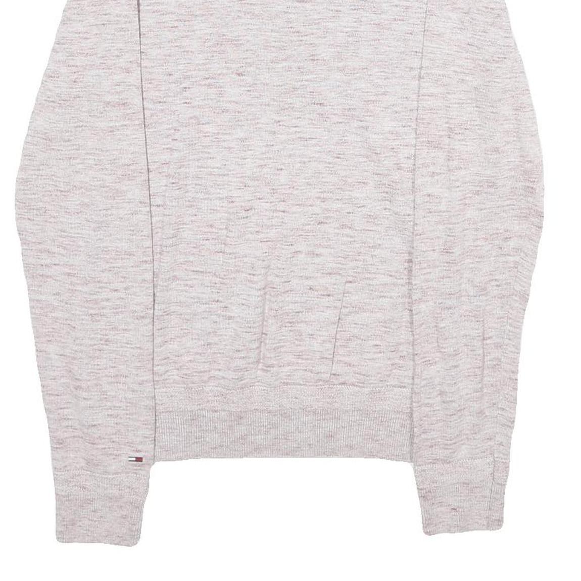 HILFIGER DENIM Mens Cream Pullover Plain Round Neck Basic Knit S Cotton Jumper