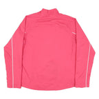 REEBOK Womens Pink & Black Athletic Jacket L Polyester Blend Zip Sport Layer
