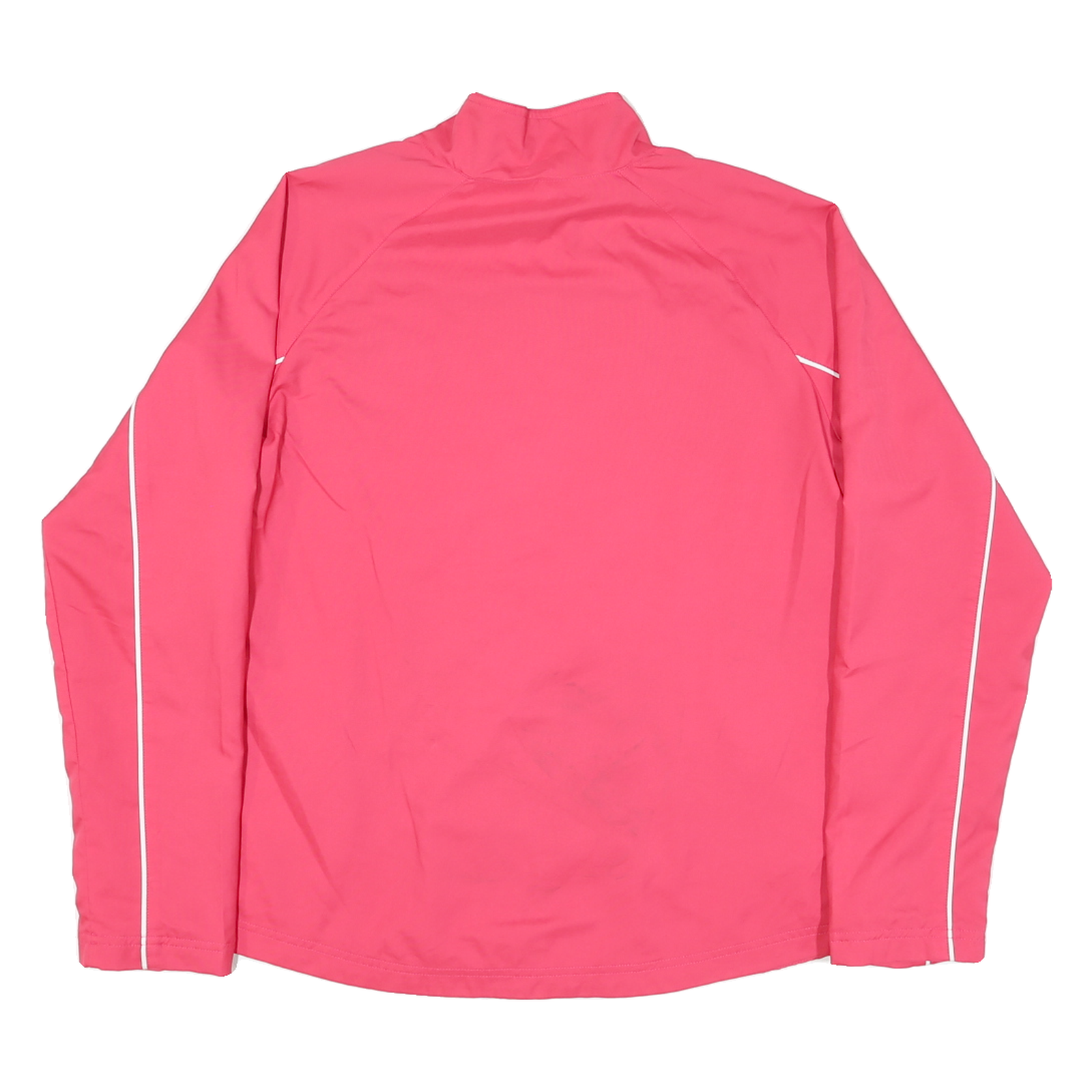 REEBOK Womens Pink & Black Athletic Jacket L Polyester Blend Zip Sport Layer