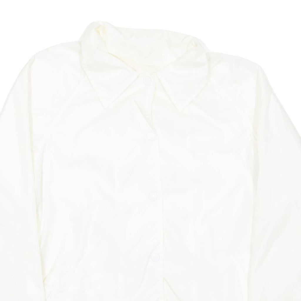 CURRENT SEEN Womens Coach Jacket White Nylon M
