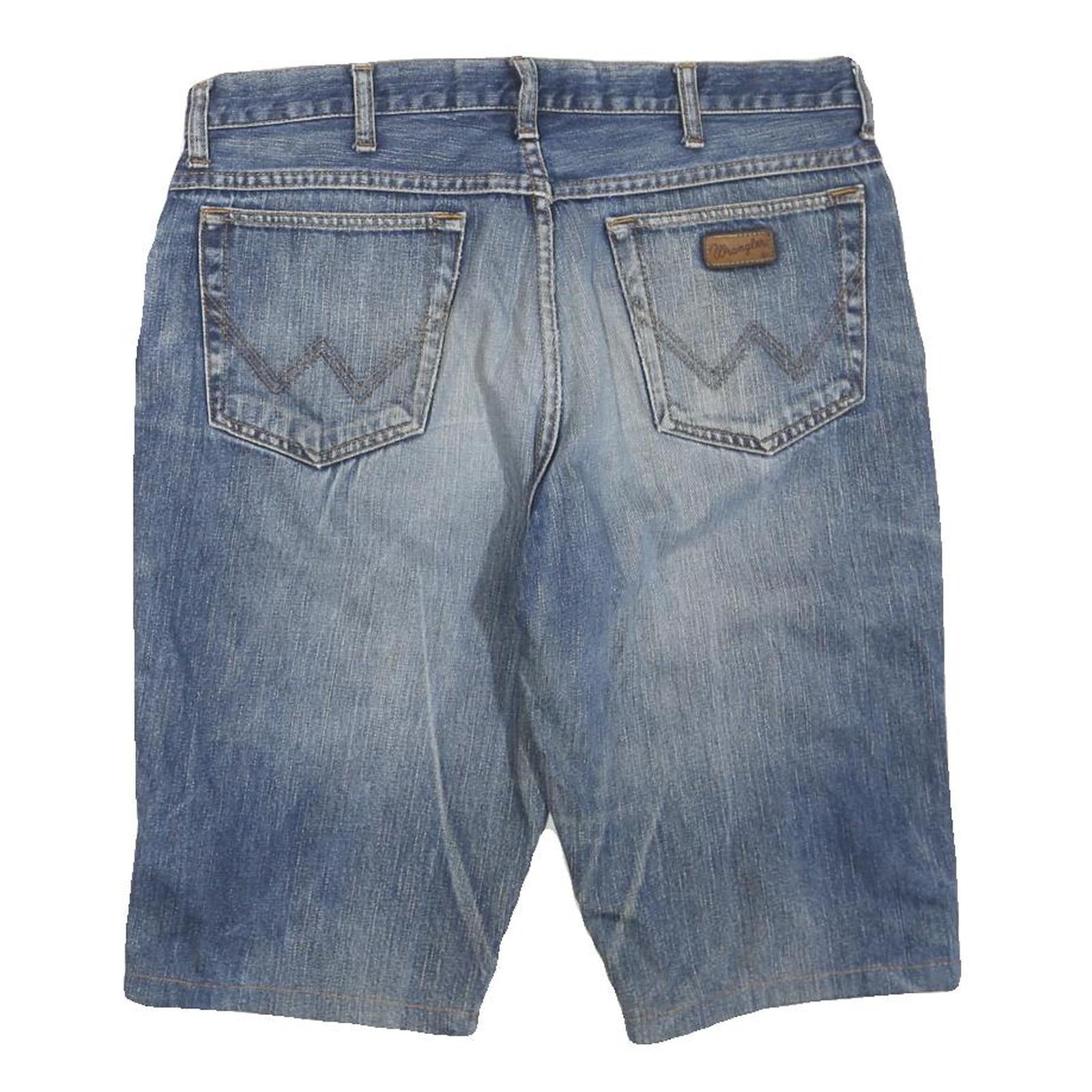 WRANGLER Womens Denim Blue Classic Shorts L W36 Cotton Blend Casual