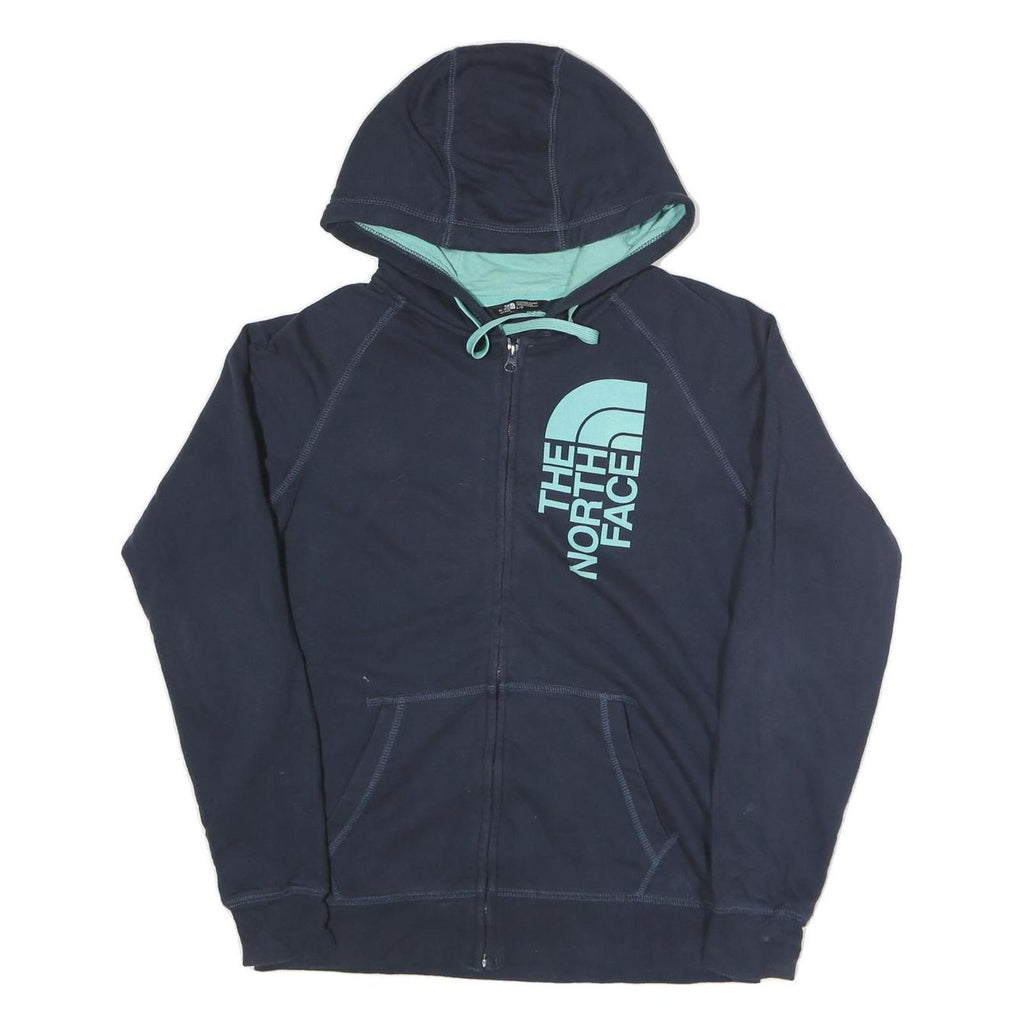 THE NORTH FACE Womens Navy Blue Hoodie L Cotton Blend Full Zip Casual Outdoor