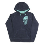 THE NORTH FACE Womens Navy Blue Hoodie L Cotton Blend Full Zip Casual Outdoor