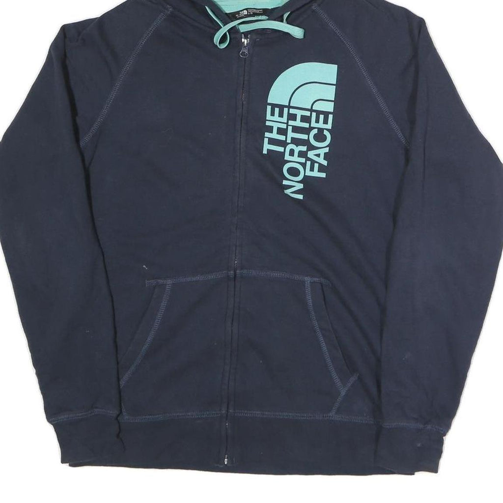 THE NORTH FACE Womens Navy Blue Hoodie L Cotton Blend Full Zip Casual Outdoor