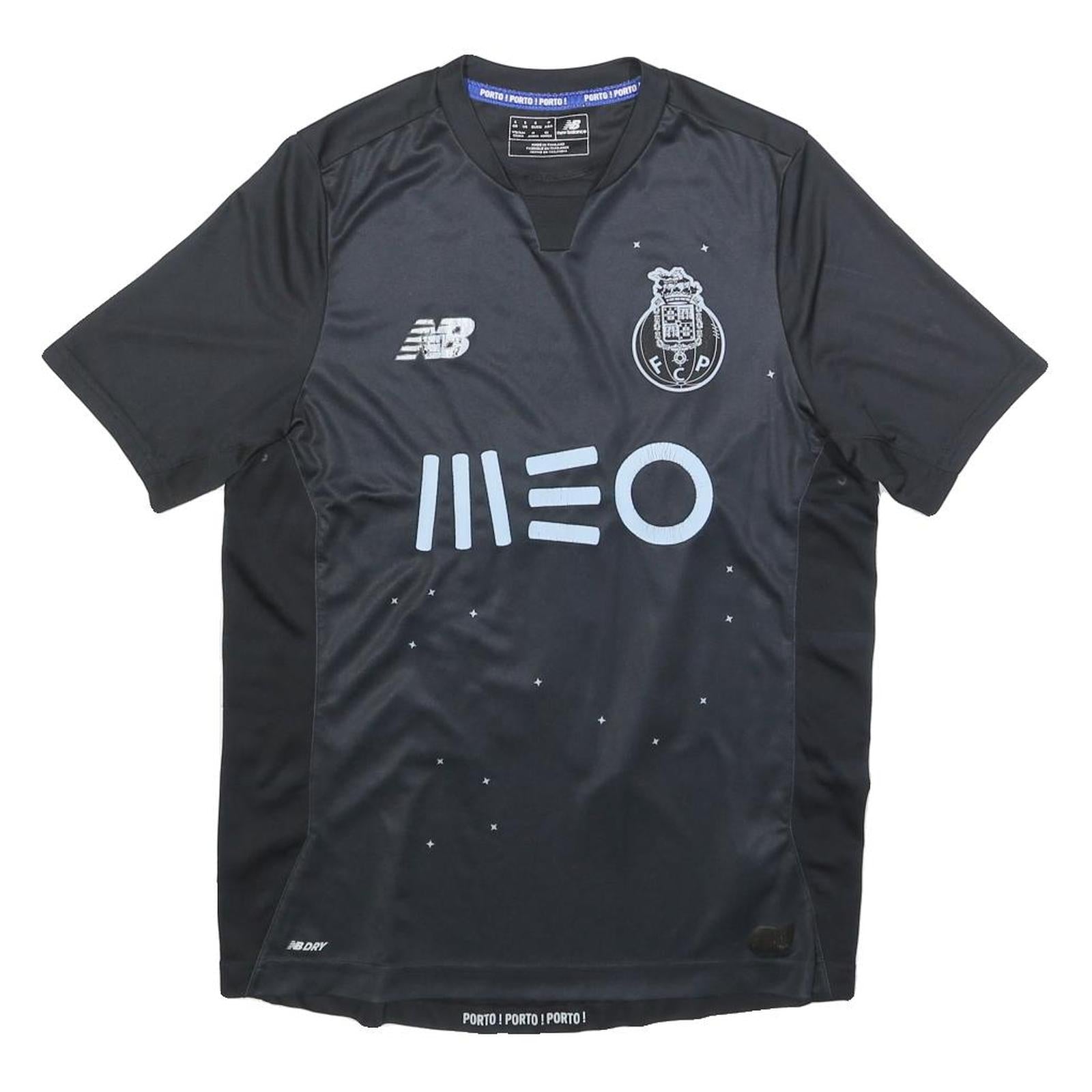 NEW BALANCE FC Porto 2016-17 Mens Black Football Shirt S Short Sleeve Crew Neck