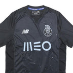 NEW BALANCE FC Porto 2016-17 Mens Black Football Shirt S Short Sleeve Crew Neck