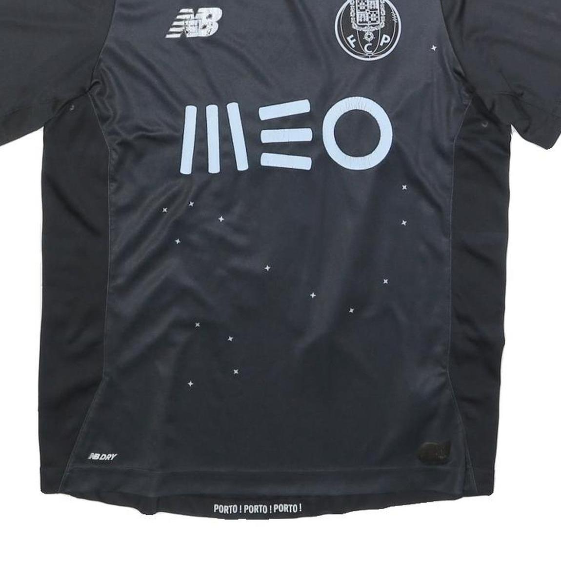 NEW BALANCE FC Porto 2016-17 Mens Black Football Shirt S Short Sleeve Crew Neck
