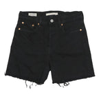 LEVI'S Womens Black Cut-Off Denim Shorts S W28 Casual Vintage Cotton Summer