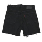 LEVI'S Womens Black Cut-Off Denim Shorts S W28 Casual Vintage Cotton Summer