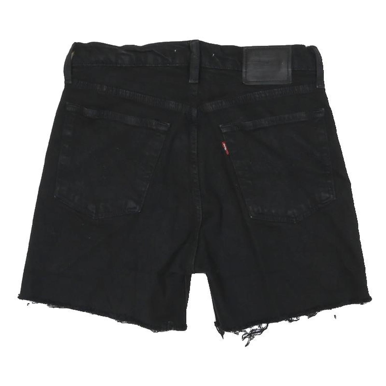 LEVI'S Womens Black Cut-Off Denim Shorts S W28 Casual Vintage Cotton Summer