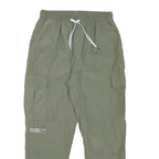 Mens Relaxed Fit Green Cotton Blend Cargo Trousers Waist W27 Length L25