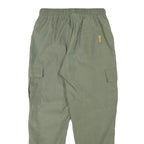 Mens Relaxed Fit Green Cotton Blend Cargo Trousers Waist W27 Length L25