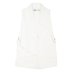 ZARA Womens White Sleeveless Waistcoat XS Button Neck Smart Casual Blazer Vest