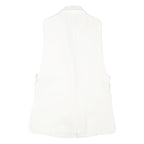ZARA Womens White Sleeveless Waistcoat XS Button Neck Smart Casual Blazer Vest