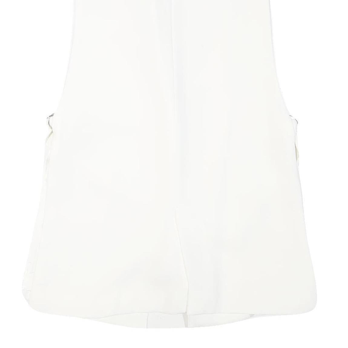 ZARA Womens White Sleeveless Waistcoat XS Button Neck Smart Casual Blazer Vest