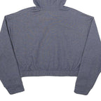 ELLESSE Womens Blue Pullover Hoodie UK 8 Cotton Blend Cropped Drawstring Hood