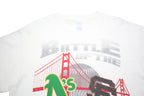 DELTA Mens White Battle Of The Bay Graphic T-Shirt L Short Sleeve Crew Neck