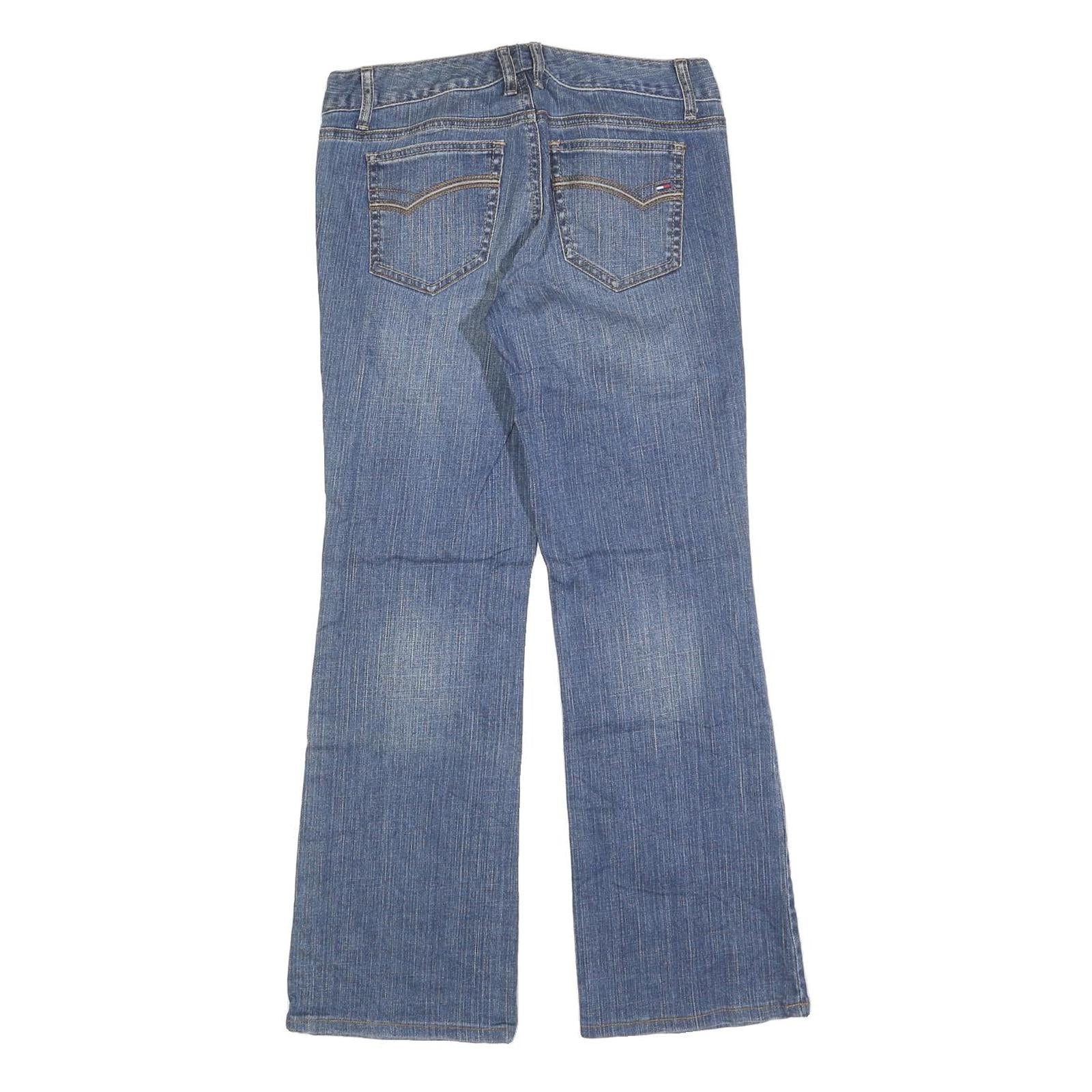 TOMMY HILFIGER Womens Blue Regular Fit Bootcut Denim Medium Wash Jeans W29 L29