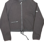 FILA Womens Grey Zip Up Hoodie M Casual Cotton Blend Drawstring Pocket