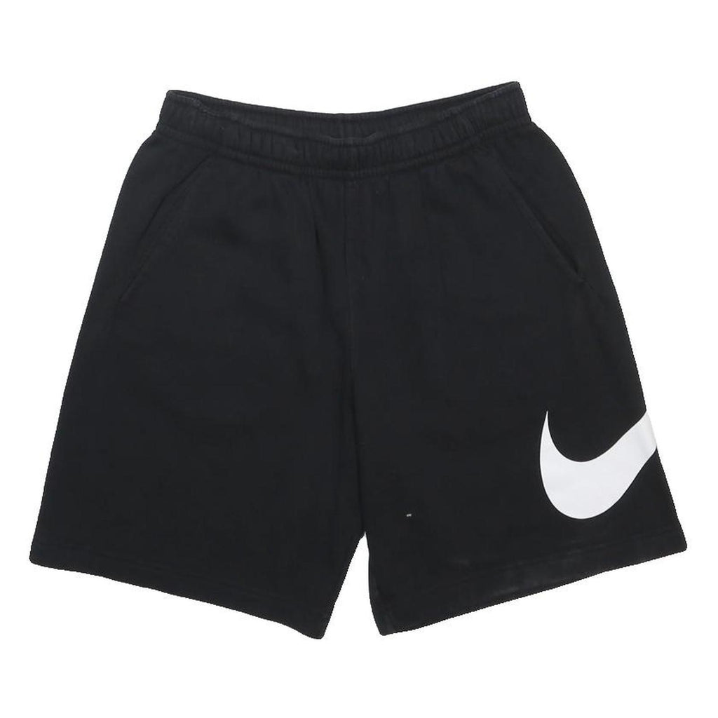 NIKE Mens Black Sports Cotton Blend Casual Shorts S W27 Elastic Waist