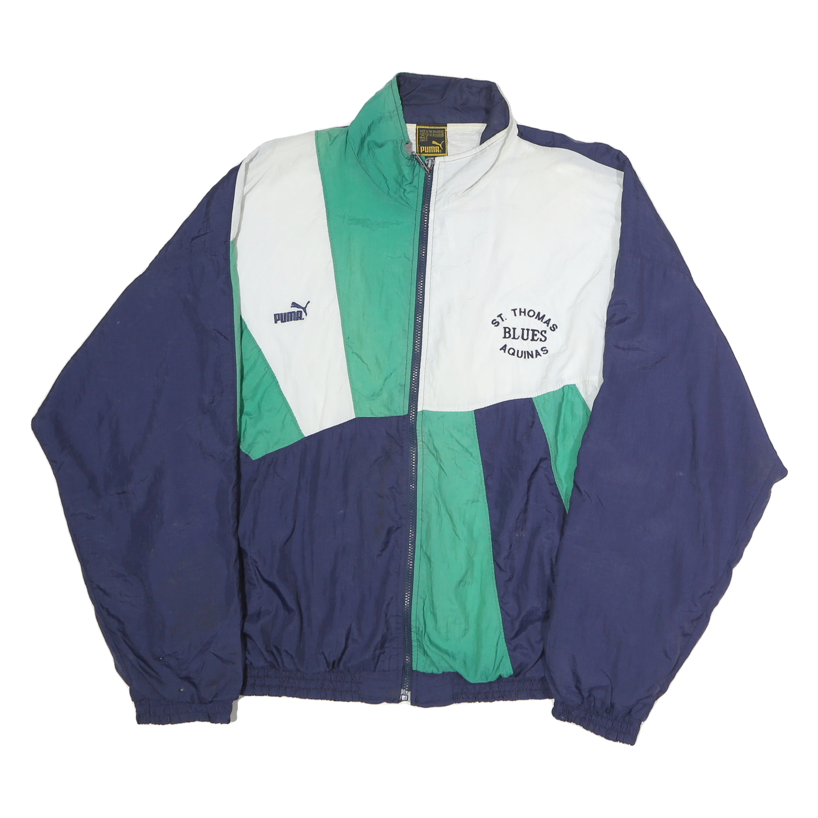 PUMA Mens Blue & Green St Thomas Blues Polyester Zip Track Jacket XL Sports