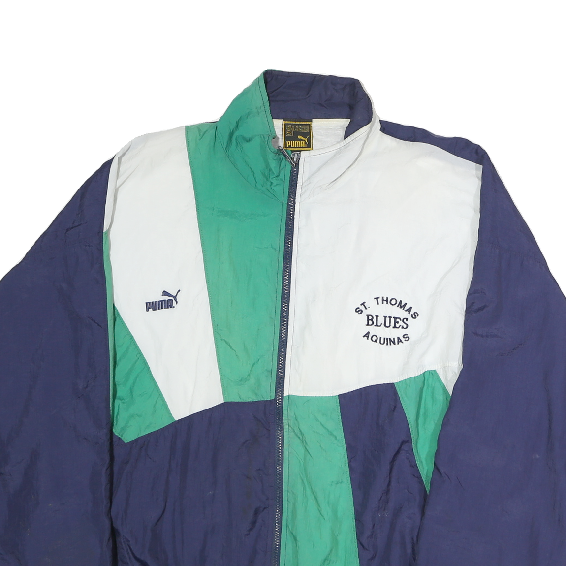 PUMA Mens Blue & Green St Thomas Blues Polyester Zip Track Jacket XL Sports