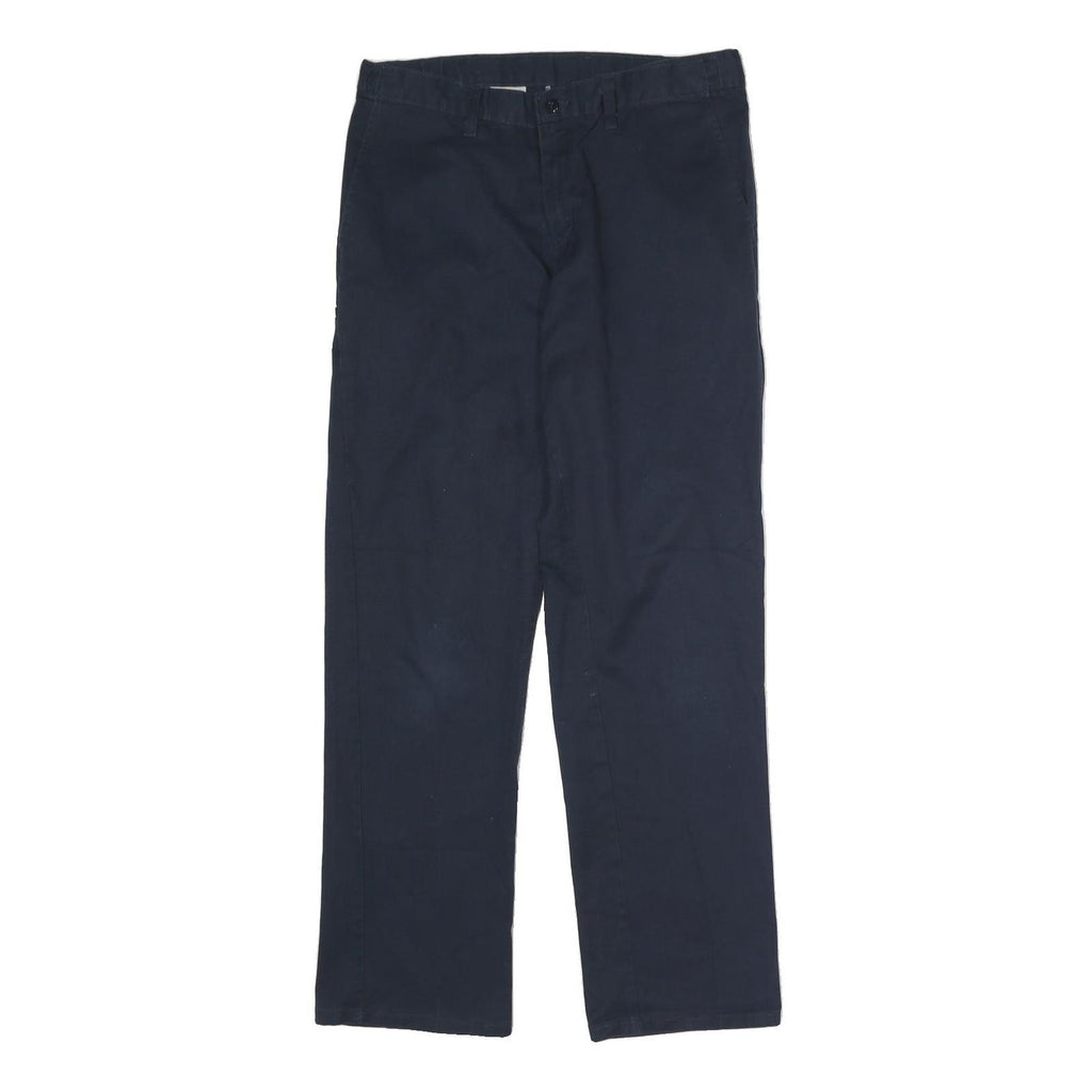DICKIES Mens Polyester Blend Navy Regular Fit Straight Leg Trousers W32 L32