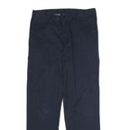 DICKIES Mens Polyester Blend Navy Regular Fit Straight Leg Trousers W32 L32