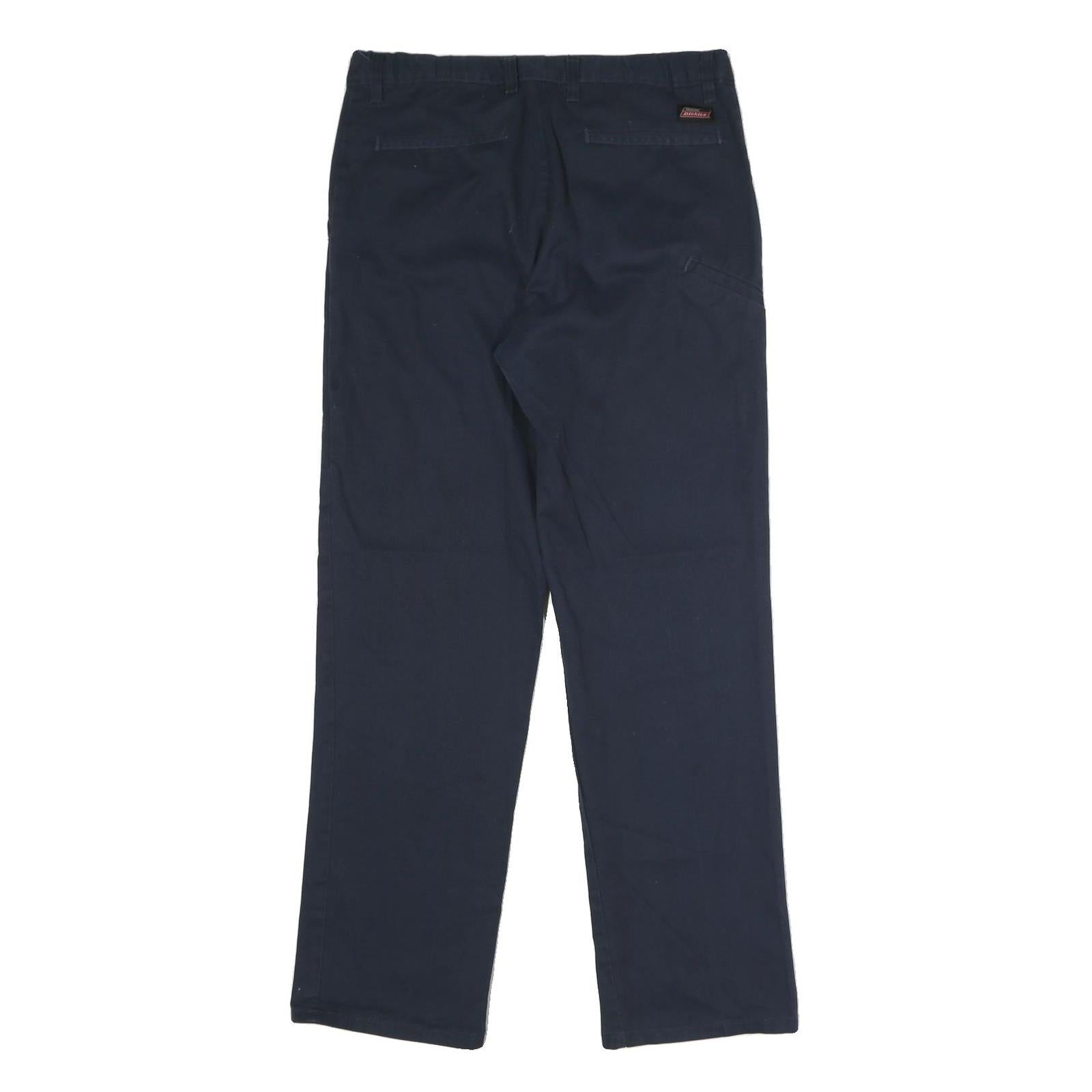 DICKIES Mens Polyester Blend Navy Regular Fit Straight Leg Trousers W32 L32