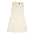 DKNY Womens Cream Sleeveless Day Cotton Blend Shift Dress M Elegant Simple