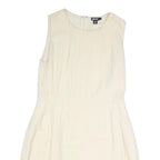 DKNY Womens Cream Sleeveless Day Cotton Blend Shift Dress M Elegant Simple