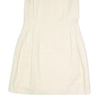DKNY Womens Cream Sleeveless Day Cotton Blend Shift Dress M Elegant Simple