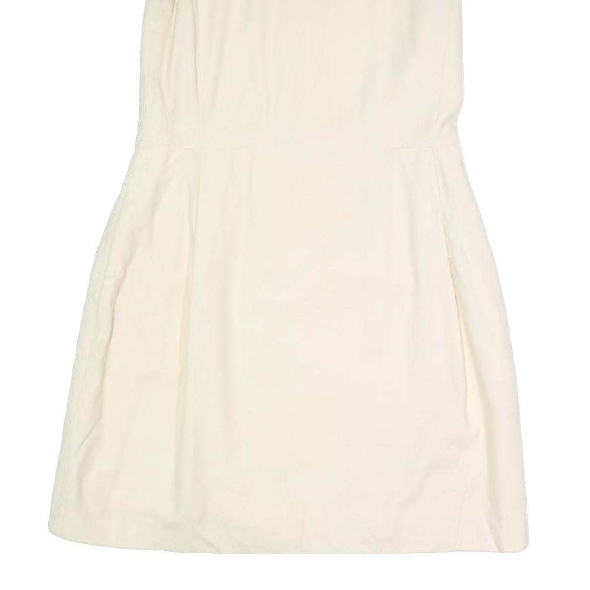 DKNY Womens Cream Sleeveless Day Cotton Blend Shift Dress M Elegant Simple
