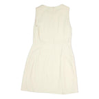 DKNY Womens Cream Sleeveless Day Cotton Blend Shift Dress M Elegant Simple