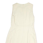 DKNY Womens Cream Sleeveless Day Cotton Blend Shift Dress M Elegant Simple