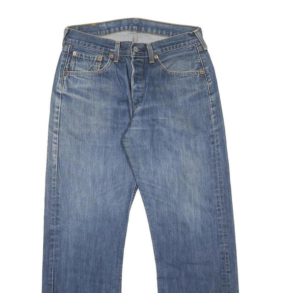LEVI'S 501 Mens Jeans Blue Regular Straight Denim Medium W32 L28 Classic Button