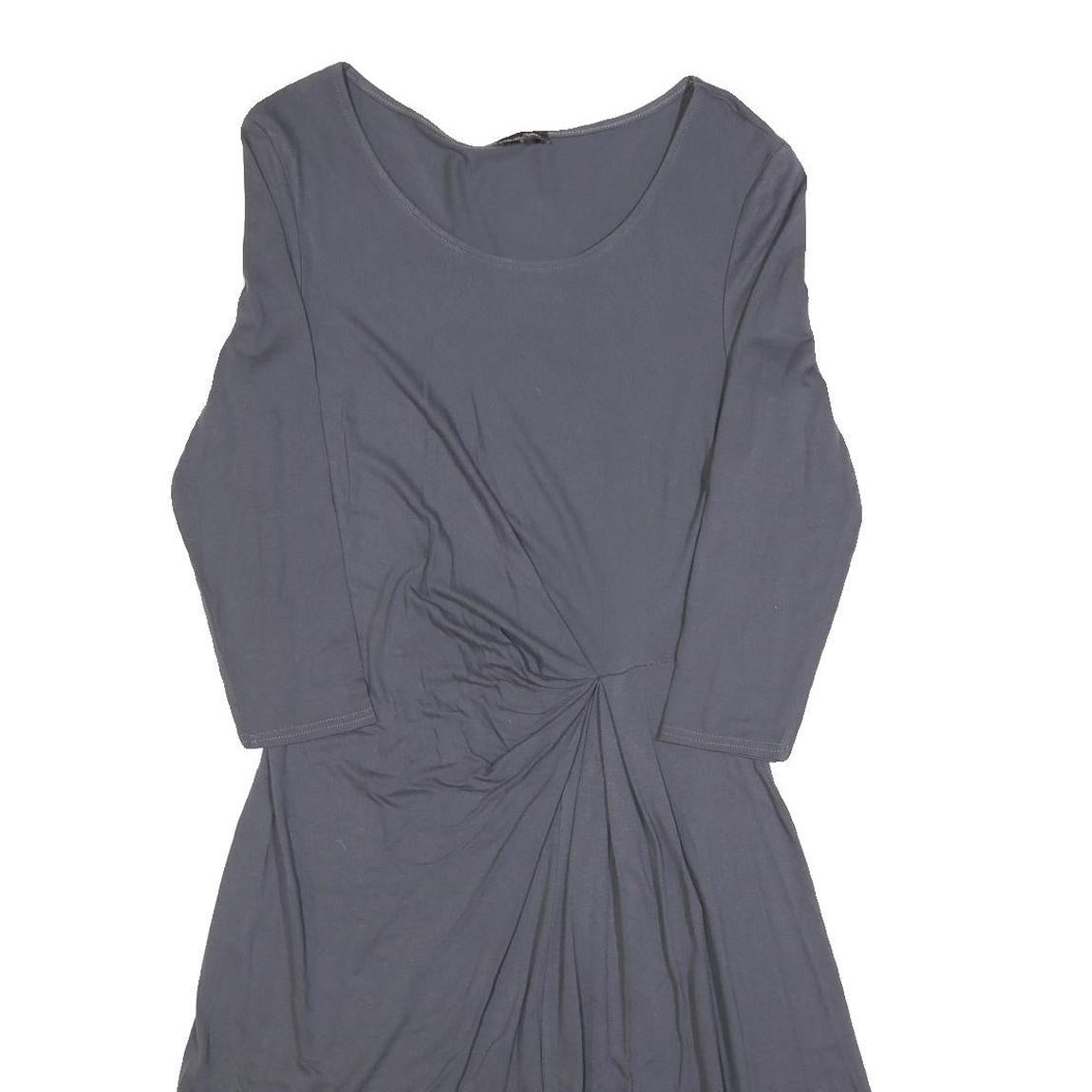 PHASE EIGHT Womens Grey Dress Polyester Blend Midi 3/4 Sleeve UK 14 Elegant