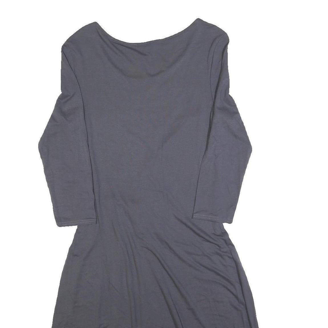 PHASE EIGHT Womens Grey Dress Polyester Blend Midi 3/4 Sleeve UK 14 Elegant