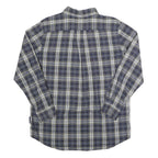 CHAPS Mens Blue & Cream Check Shirt M Cotton Long Sleeve Casual