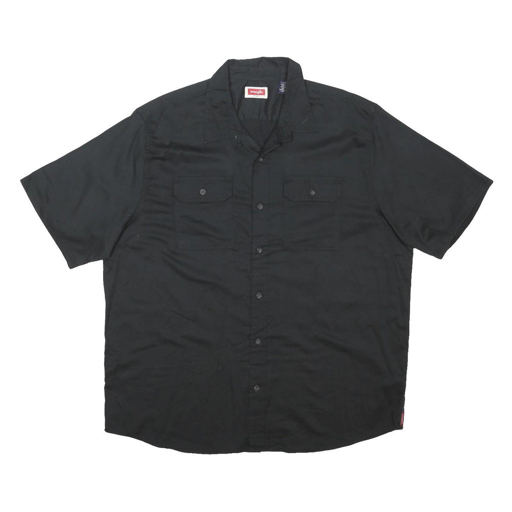 WRANGLER Mens Black Shirt XL Cotton Blend Casual Button-Up Workwear