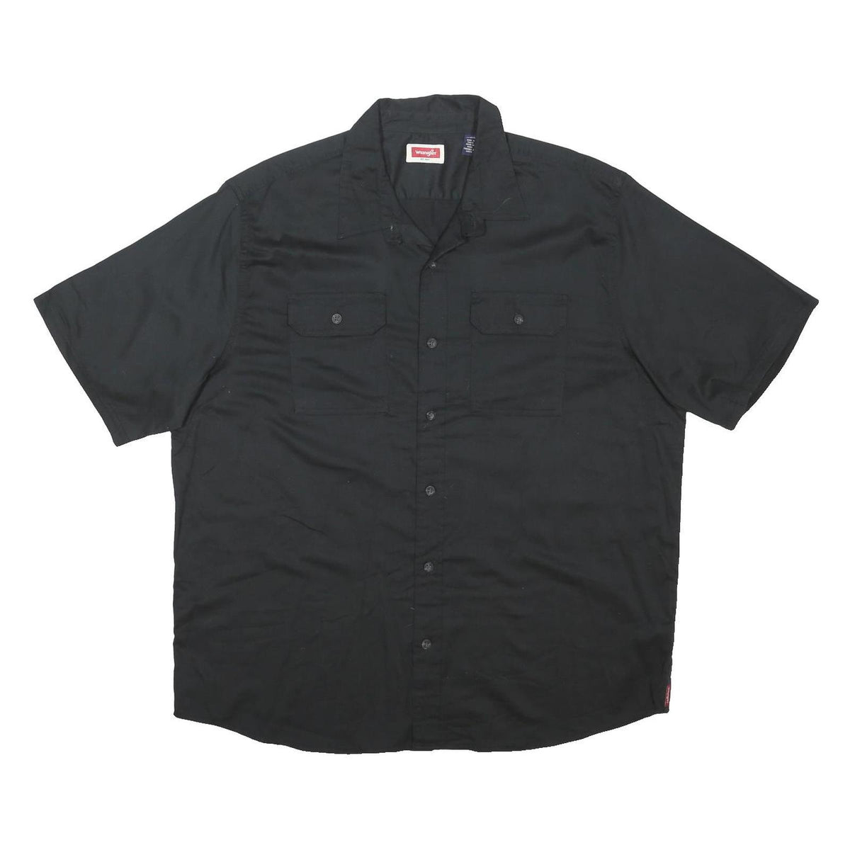 WRANGLER Mens Black Shirt XL Cotton Blend Casual Button-Up Workwear