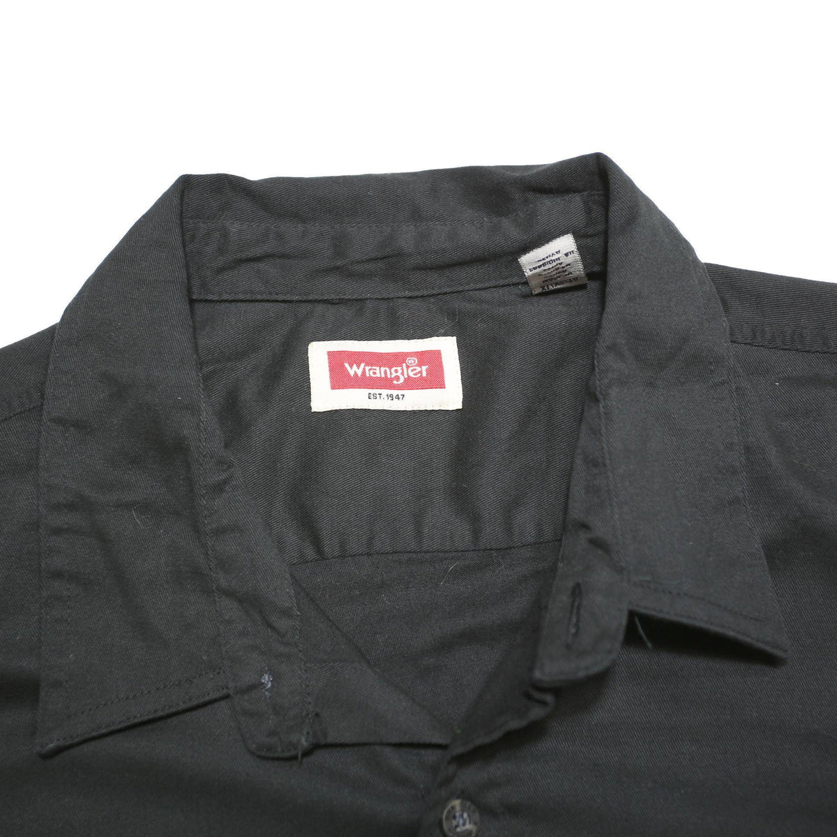 WRANGLER Mens Black Shirt XL Cotton Blend Casual Button-Up Workwear