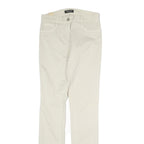 TWIN SET Womens Cotton Blend Cream Slim Skinny Trousers W26 L29 Stylish Comfort