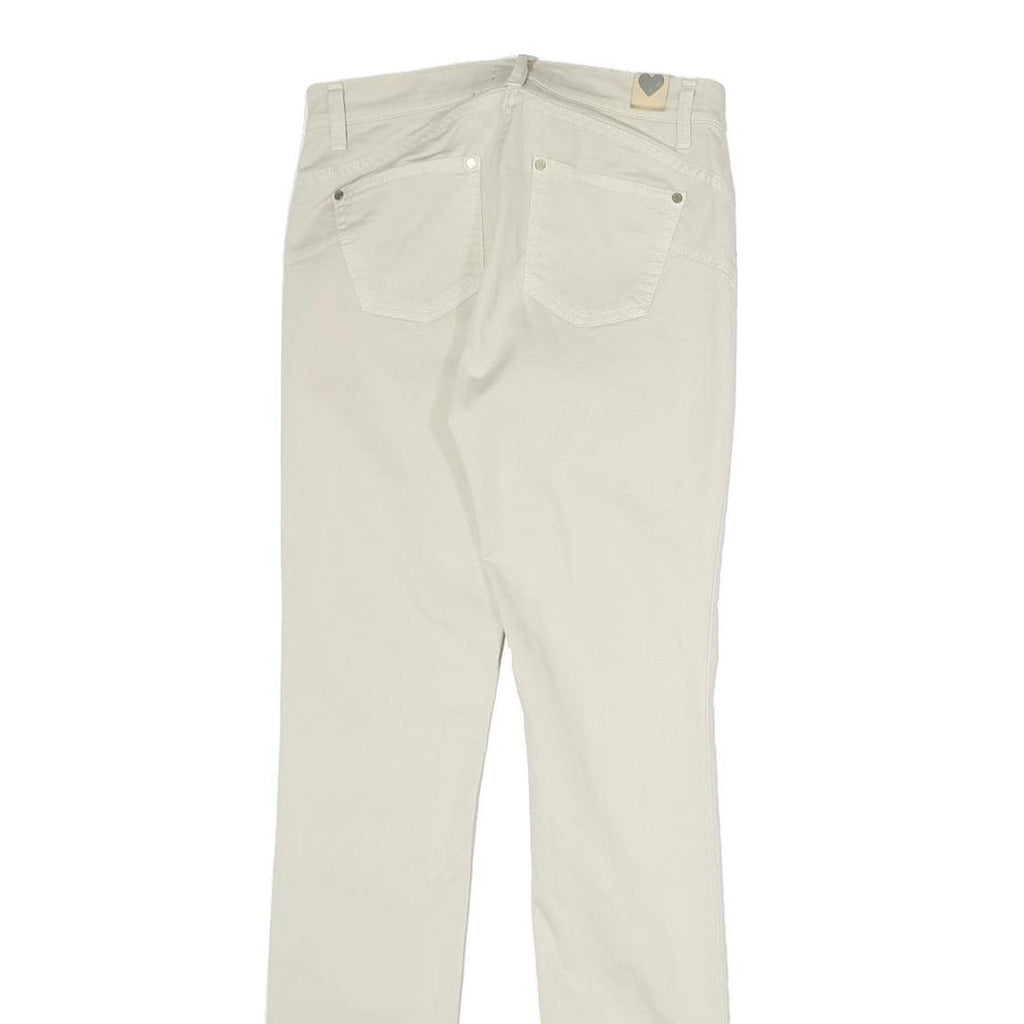 TWIN SET Womens Cotton Blend Cream Slim Skinny Trousers W26 L29 Stylish Comfort