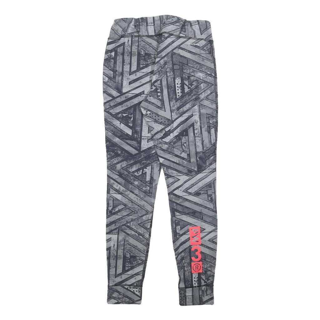 REEBOK Womens Joggers Grey & Black Slim Skinny S W24 L27 Activewear Print Logo